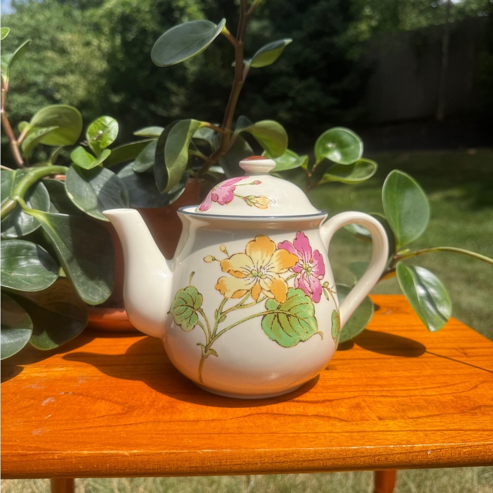 Vintage Floral Ceramic Teapot